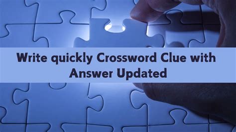 QUICKLY crossword clue .